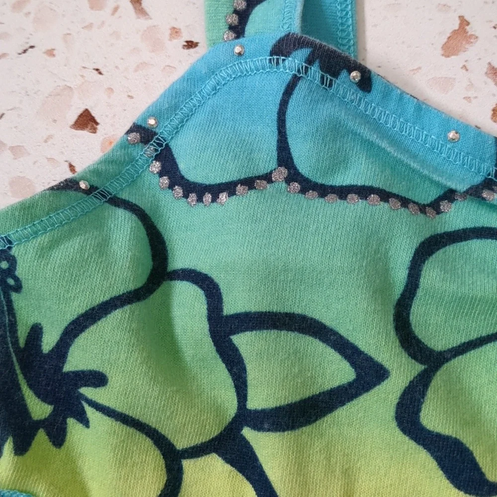 Justice | Ombre Tropical Flower Sundress with Studs and Glitter Dots | 6